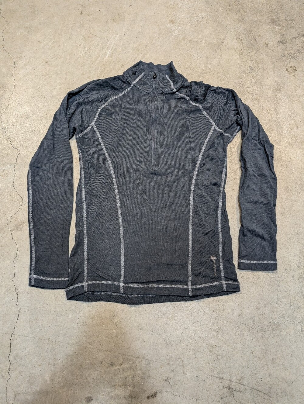 Smartwool Women's M? Gray 1/2 Zip Long Sleeve Flaws Merino Wool